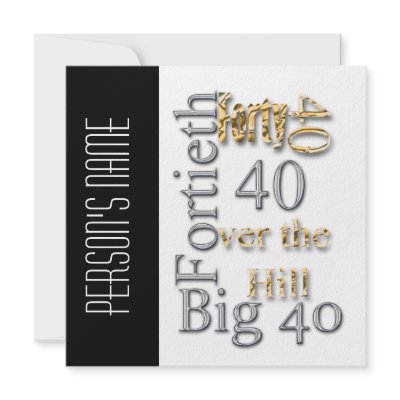 40th birthday celebration party major CUSTOMIZE Personalized Announcement by mensgifts