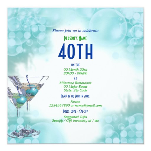 40th birthday celebration party major CUSTOMIZE Invitation