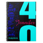 40th Birthday Celebration POP Custom guest Book Spiral Notebook