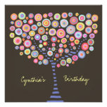 40th Birthday Chocolate Retro Tree Invitation