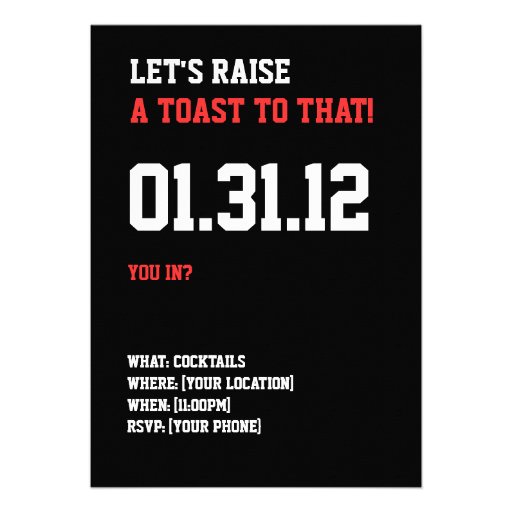40th Birthday Cocktails & Cheers Custom Invites