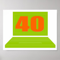 40th Birthday, Colourful Abstract Art Posters