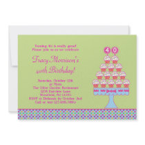 40th Birthday Cupcakes Invitation