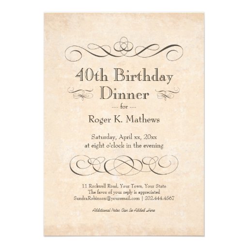 40th Birthday Dinner Party Eat Drink and be Merry Cards