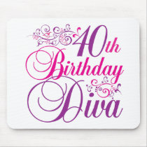 40th Birthday Diva Mouse Mats