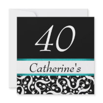 40th birthday elegant any age celebration custom invites