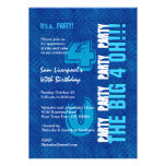 40th Birthday For Him Royal Blue and Aqua W1502 invitations