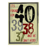 40th Birthday Grungy Countdown Party Invitation