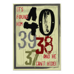 40th Birthday Grungy Countdown Party Invitation