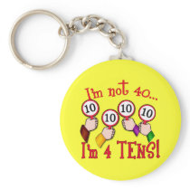 40th Birthday Humor T shirt Keychain
