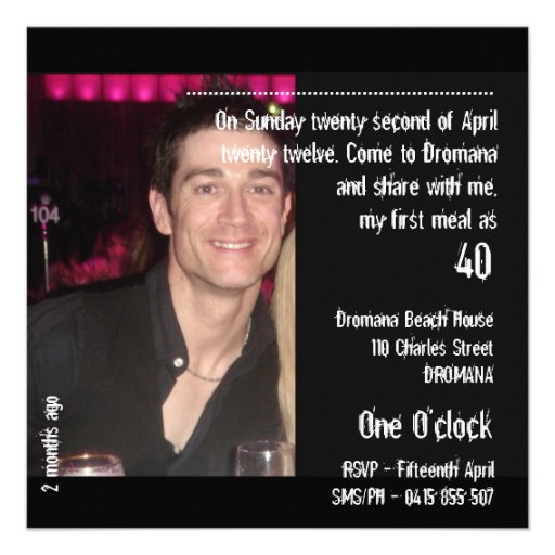 40th Birthday Invitation