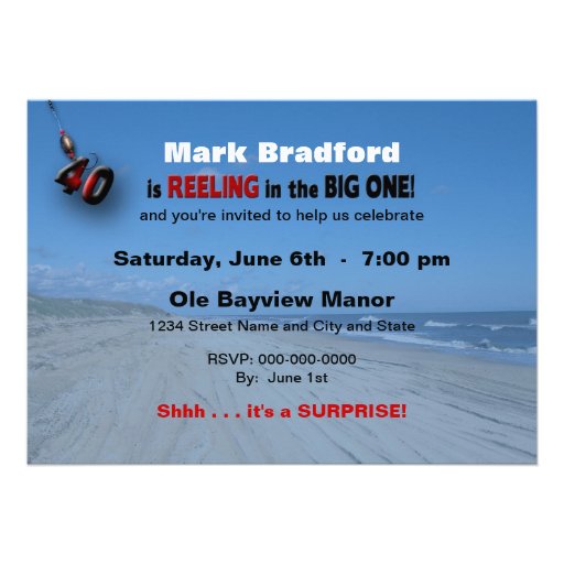 40TH Birthday Invitation - Fishing