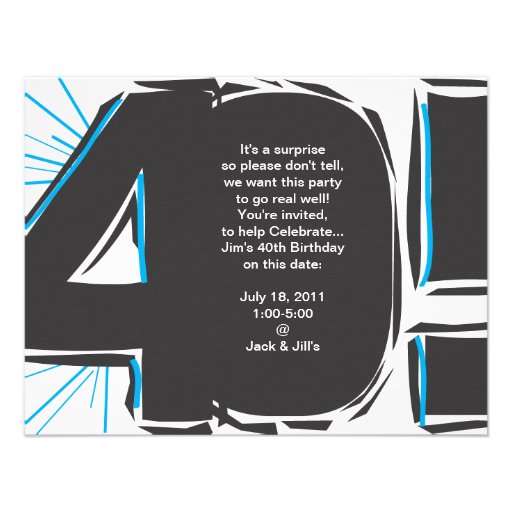 40th Birthday Invite