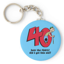 40th birthday key chain