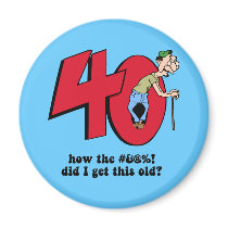 40th birthday fridge magnets