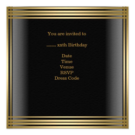 40th Birthday Mens Black Gold Cold Drinks Mans Announcements