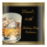 40th Birthday Mens Black Gold Cold Drinks Mans Announcements