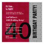 40th Birthday Modern Red Silver Black W1481 invitations