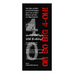 40th Birthday Oh So Big 4 Oh Red Black Tall W1482 invitations