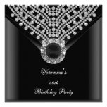 40th Birthday Party Black Diamonds Image Announcement