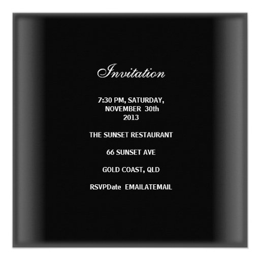 40th Birthday Party Black Diamonds Image Announcement