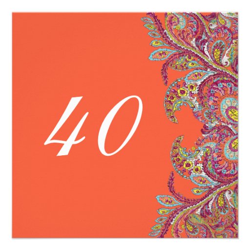 40th Birthday Party Custom Invitation