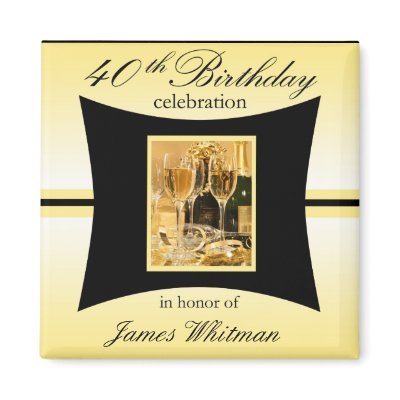 40th Birthday Party Favor/Souvenier Magnet by NightSweatsDiva