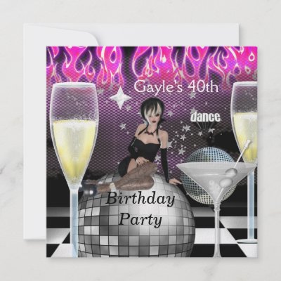 40th Birthday Party Invitations on 40th Birthday Party Girls Night Out Champagne Invitation All Occasions