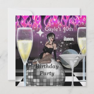 40th Birthday Party Girls Night Out Champagne zazzle_invitation