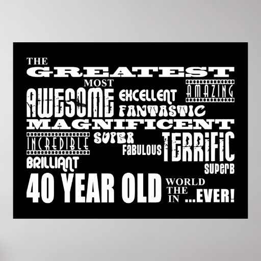 40th Birthday Posters, 40th Birthday Prints, Art Prints, & Poster
