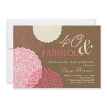 40th Birthday Party Invitation- 40 and Fabulous!