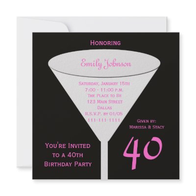 40th Birthday Party Invitation -- 40th Toast by henishouseofpaper