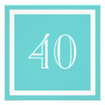 40th Birthday Party Invitation - Aqua invitations