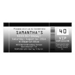 40th Birthday Party Invitation, Black Ticket