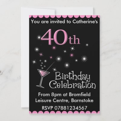 40th birthday party invites. 40th Birthday Party Invitation