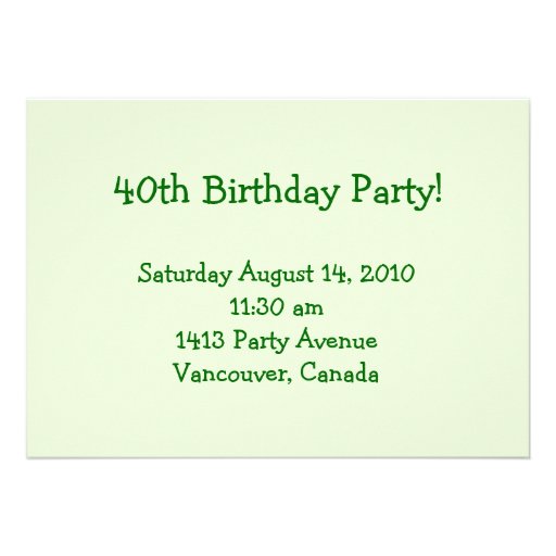 40th Birthday Party! Invitation Customizable