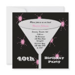40th Birthday Party Invitation - Pink 40th Toast