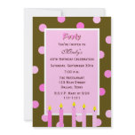 40th Birthday Party Invitation -- Pink Polka Dots