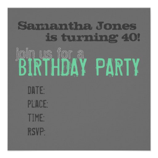 40th Birthday Party Invitations