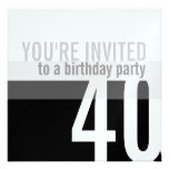 40th Birthday Party Invitations {Silver}