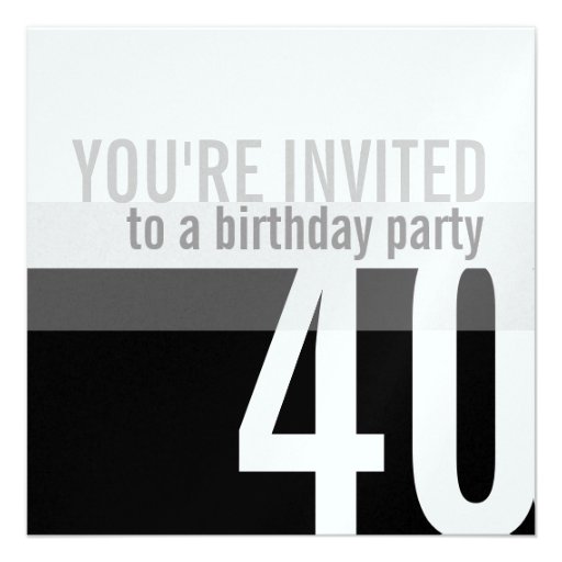 40th Birthday Party Invitations {Silver}