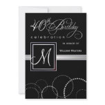 40th Birthday Party Invitations - with Monogram