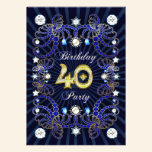 40th birthday party invite with masses of jewels invitations
