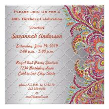 40th Birthday Party Invites