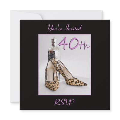 40th Birthday Party Leopard Shoe Invitation by claire_shearer