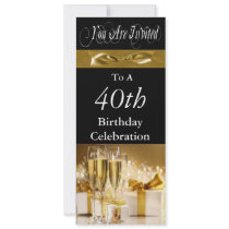 40th Birthday Party Personalized Invitation
