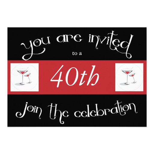 40th Birthday Party Personalized Invitation