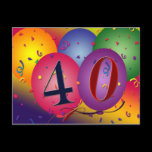 40th birthday party postcard invites