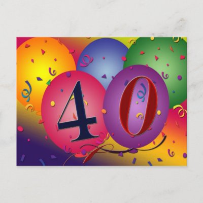 40th birthday party postcard invites by perfectpostage