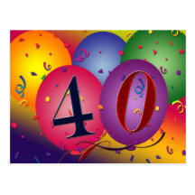 40th birthday party postcard invites
